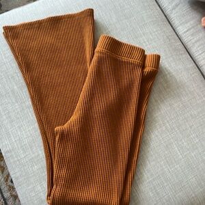 Aerie High Waisted Waffle Knit Lounge Pants with Flare Leg